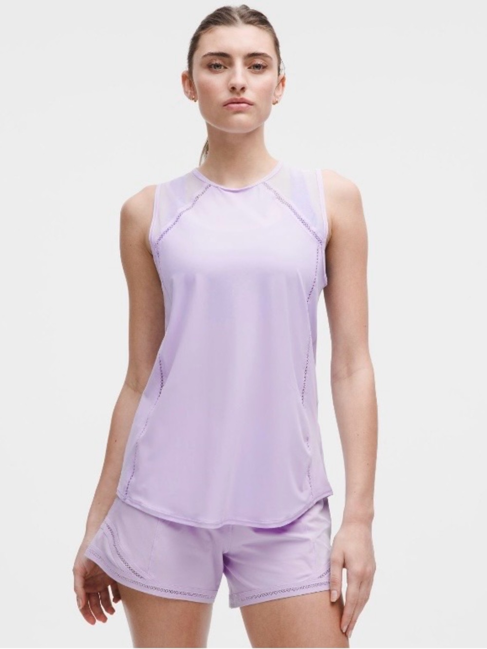 NWOT Lululemon Women’s Sculpt Tank Top *Lace Trim, Lavender Frost, Size: 10